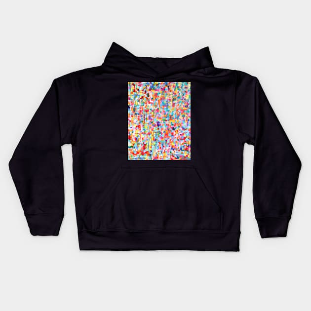 Multi - Abstract Painting Kids Hoodie by Kamaloca